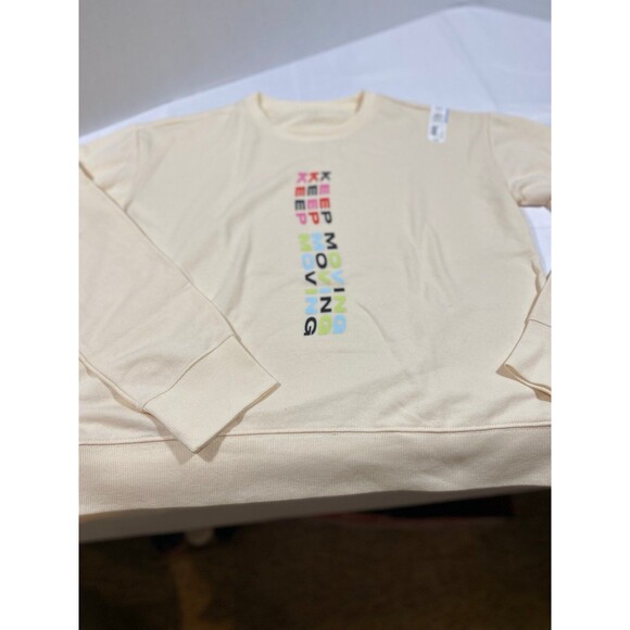 Xersion 3XL off white sweatshirt cotton blend New With Tags Keep Moving Graphics - Picture 3 of 12